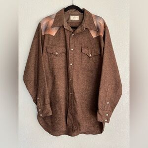Vintage Pendleton High Grade Western Wear Wool Shirt Size Large Pearl Snap USA